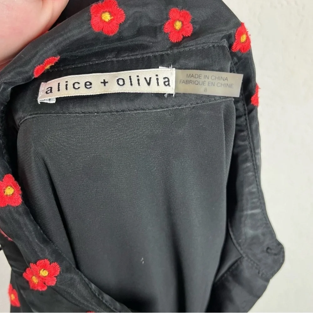 Alice + Olivia Dress Enid Floral Embroidered Appliqué - Picture 12 of 14